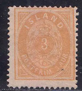 Island Mi.Nr. 12A Ziffer mit Krone im Oval