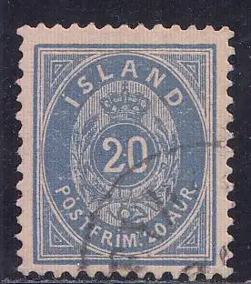 Island Mi.Nr. 14Ba Ziffer mit Krone im Oval