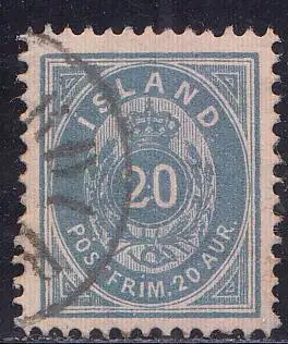 Island Mi.Nr. 14Bb Ziffer mit Krone im Oval