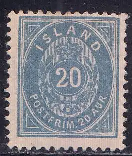 Island Mi.Nr. 14Bb Ziffer mit Krone im Oval