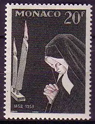 Monaco Mi.Nr. 597 Marienerscheinung Lourdes, Bernadette als Nonne (20)