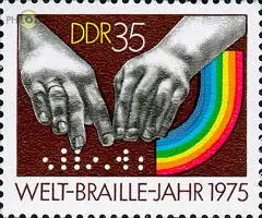 D,DDR Mi.Nr. 2091 Braille - Jahr, Hände lesen Blindenschrift (35)