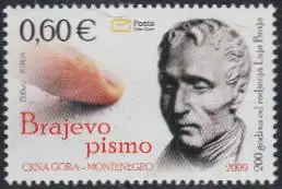 Montenegro Mi.Nr. 195 Louis Braille, Finger uüber Blindenschrift (0,60)