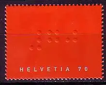 Schweiz Mi.Nr. 1828 Zentralverein für das Blindenwesen, 70 in Braille-Schr. (70)