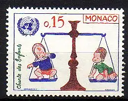 Monaco Mi.Nr. 720 UNO - Rechte des Kindes, Kinder auf Waage (0,15)