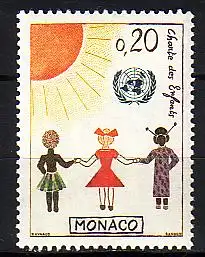 Monaco Mi.Nr. 721 UNO - Rechte des Kindes, Kinder verschiedener Rassen (0,20)