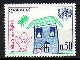 Monaco Mi.Nr. 723 UNO - Rechte des Kindes, Kind und Haus (0,50)