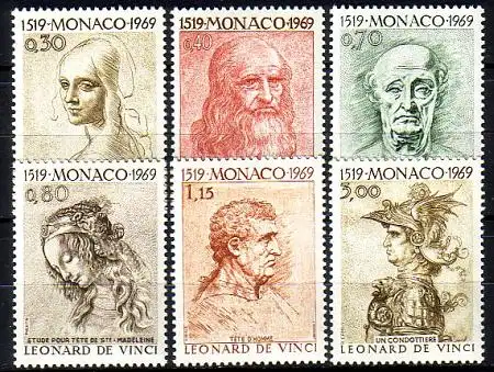 Monaco Mi.Nr. 948-53 450. Todestag Leonardo da Vinci (6 Werte)