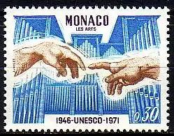 Monaco Mi.Nr. 1005 UNESCO, Kunst-Orgel, Hände (Michelangelo) (0,30)