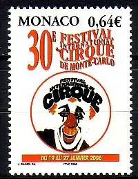 Monaco Mi.Nr. 2779 Zirkusfestival 2006, Clown - Plakat (0,64)
