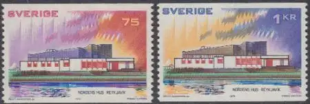 Schweden Mi.Nr. 808-09 NORDEN, Haus der Nordens, Reykjavik (2 Werte)