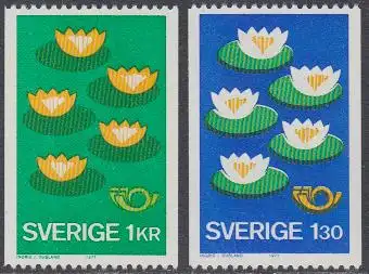 Schweden Mi.Nr. 972-73 NORDEN, Umweltschutz, Seerosen (2 Werte)
