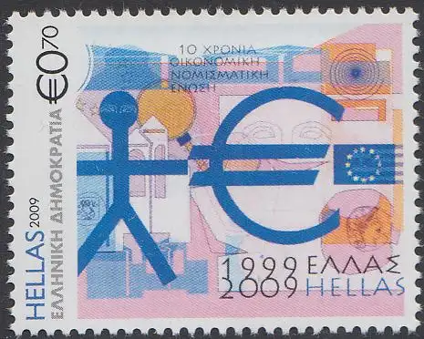Griechenland Mi.Nr. 2508 Stilisierte Stadt, Eurozeichen (0,70)
