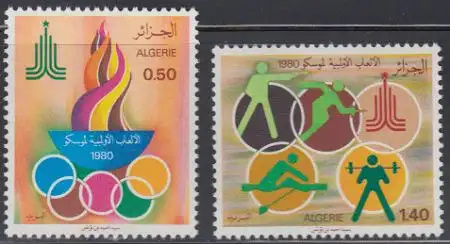 Algerien Mi.Nr. 753-54 Olymp. Sommerspiele Moskau (2 Werte)