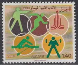 Algerien Mi.Nr. 754 Olymp. Sommerspiele Moskau, Olymp. Ringe + Sportarten (1,40)