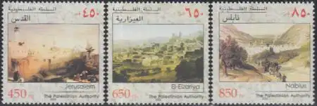 Palästina Mi.Nr. 200-02 Hist.Stadtansichten, Jerusalem, Bethanien, Nablus (3 W.)