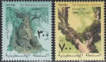 Palästina Mi.Nr. 207-08 Pflanzen, Ölbaum, Mistel (2 Werte)