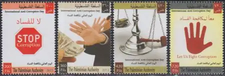 Palästina Mi.Nr. 299-302 Int.Tag gegen Korruption (4 Werte)