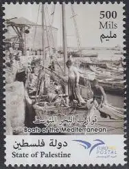 Palästina Mi.Nr. 335 Euromed Postal, Schiffe, historische Photograhie (500)
