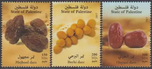Palästina MiNr. 402-04 Datteln (3 Werte)