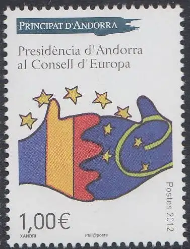 Andorra franz Mi.Nr. 752, Vorsitz Andorras im Europarat (1,00 €)