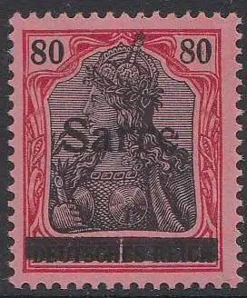 Saargebiet Mi.Nr. 16 I Marke Deutsches Reich, Germania mit Aufdruck Sarre (80)