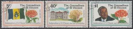 St.Vincent-Grenadinen Mi.Nr. 179-81 Unabhängigkeitstag (3 Werte)