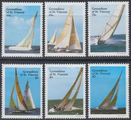 St.Vincent-Grenadinen Mi.Nr. 570-75 Segeljachten (6 Werte)