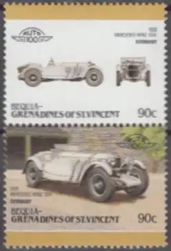 St.Vincent-Grenadinen-Bequia Mi.Nr. Zdr.210-11 Autos, Mercedes SSK (2 Werte)