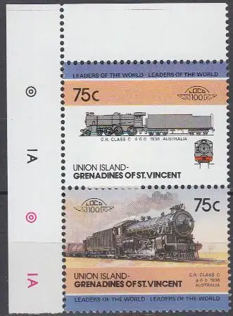 St.Vincent-Grenadi.-Union Isl. Mi.Nr. Zdr.62-63 Lokomotiven, C.R. Class C (2 W.)
