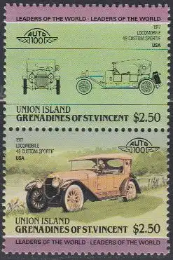 St.Vincent-Grenadi.-Union Isl. Mi.Nr. Zdr.76-77 Autos, Locomobile 48 (2 Werte)