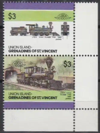 St.Vincent-Grenadi.-Union Isl. Mi.Nr. Zdr.154-55 Lokomotiven, Class 7100 (2 W.)