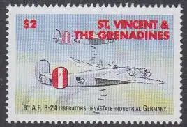 St.Vincent & die Grenadinen Mi.Nr. 3095 Beendig.2.Weltkrieg, B-24-Bomber (2)