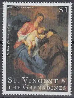 St.Vincent & die Grenadinen Mi.Nr. 4866 van Dyck, The Vision of St.Anthony (1)