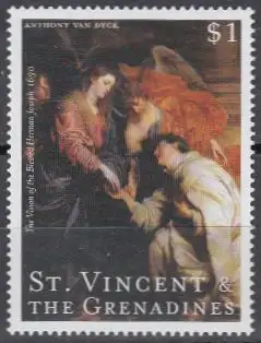 St.Vincent & die Grenadinen Mi.Nr. 4868 van Dyck, Vision of ...Herman Joseph (1)