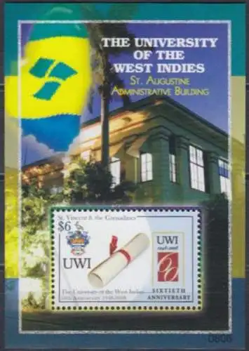 St.Vincent & die Grenadinen Mi.Nr. Block 684 60Jahre Westindische Universität