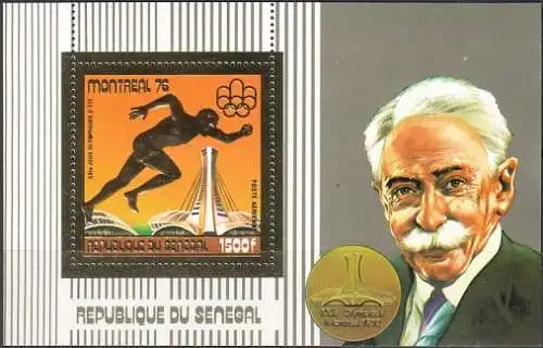 Senegal Mi.Nr. Block 19 Olympiade 1976, Laufen, Olympiastadion Montreal