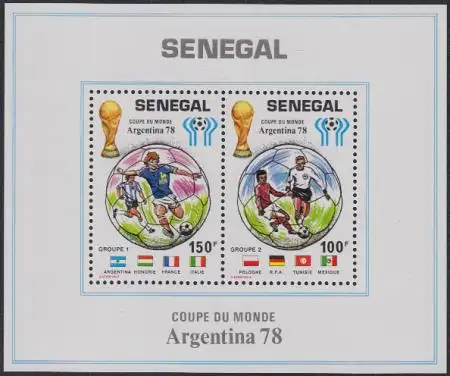 Senegal Mi.Nr. Block 32 Fußball-WM 1978 Argentinien, Gruppen 1 und 2