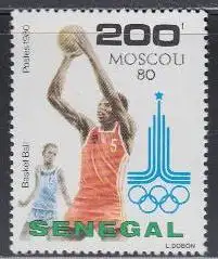 Senegal Mi.Nr. 735 Olymp. Sommerspiele Moskau, Basketball (200)