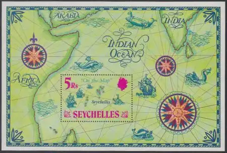 Seychellen Mi.Nr. Block 2 Landkarte der Seychellen 