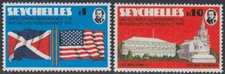 Seychellen Mi.Nr. 356-57 200J. Unabhängigkeit der USA (2 Werte)