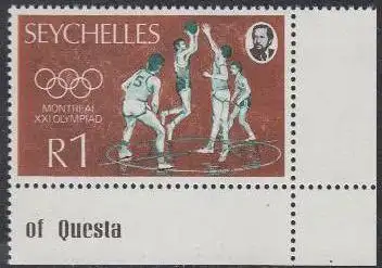 Seychellen Mi.Nr. 360 Olympia1976 Montreal, Basketball (1)