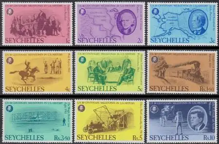 Seychellen Mi.Nr. 375-83 200J. Unabhängigkeit der USA (9 Werte)
