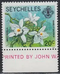 Seychellen Mi.Nr. 397II.III Freim. Fauna und Flora, Vanilleblüten (20)