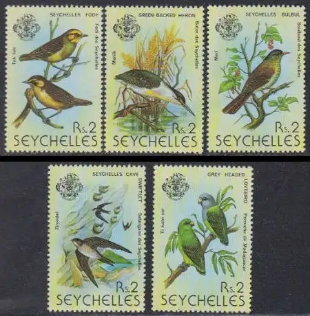 Seychellen Mi.Nr. 430-34 Vögel (5 Werte)