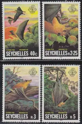 Seychellen Mi.Nr. 494-97 Flughunde (4 Werte)