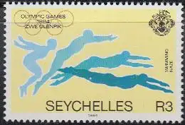 Seychellen Mi.Nr. 565 Olympia 1984 Los Angeles, Schwimmen (3)