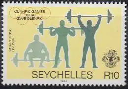 Seychellen Mi.Nr. 566 Olympia 1984 Los Angeles, Gewichtheben (10)