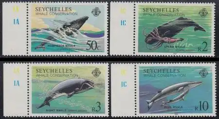 Seychellen Mi.Nr. 571-74 Wale (4 Werte)