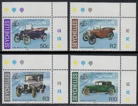 Seychellen Mi.Nr. 597-600 Autoveteranen (4 Werte)